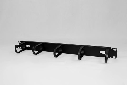 1HE / 19" Kabelrangierplatte mit 5 Ringen